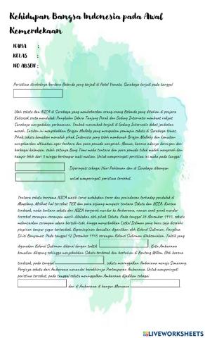 LKPD Kehidupan Setelah Merdeka