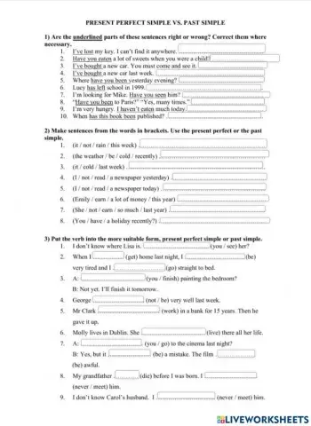 Present Peferct vs Simple past