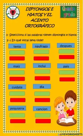 Diptongos e hiatos y el acento  ortográfico