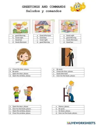 Saludos y comandos, greetings and commands