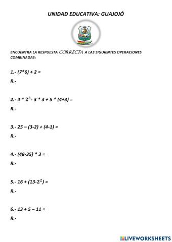 Operaciones combinadas