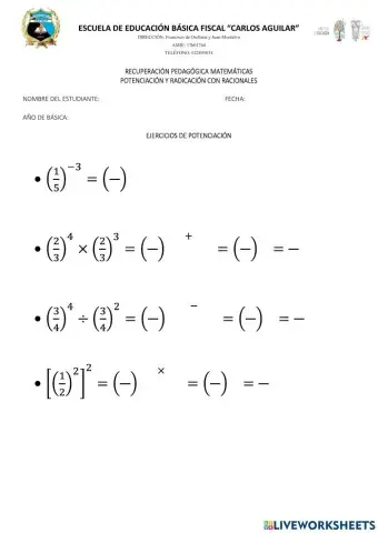 Potenciación y radicación con números racionales