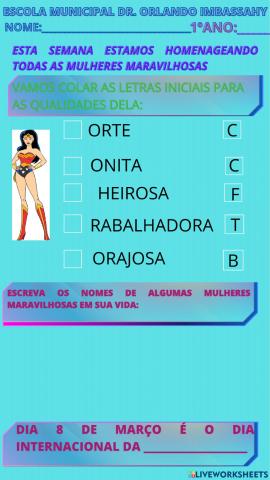 Dia internacional da mulher