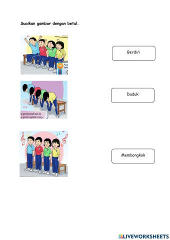 Suaikan gambar dengan jawapan dengan betul