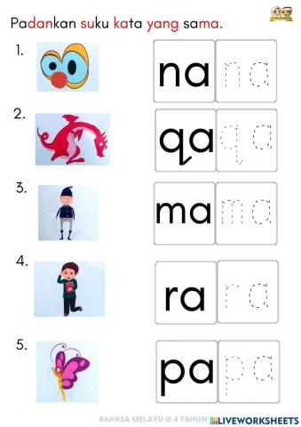 Bm : suku kata terbuka 5 (4 TAHUN)