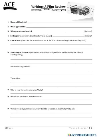 YL11 Writing Lesson - Film Review