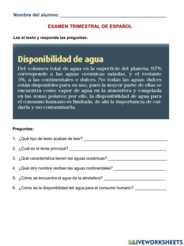 Examen Español
