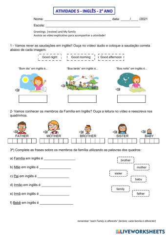 2° ano - INGLÊS - SEMANA 5