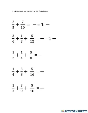 Suma de fracciones