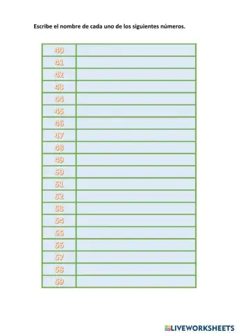 Escritura del 40 al 59
