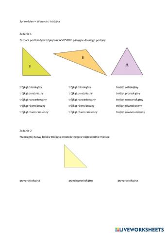 Własności trójkątów