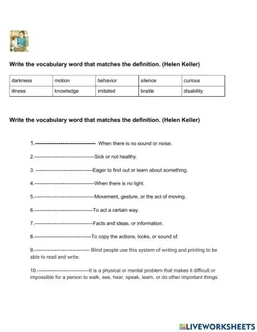 Helen Keller Spelling