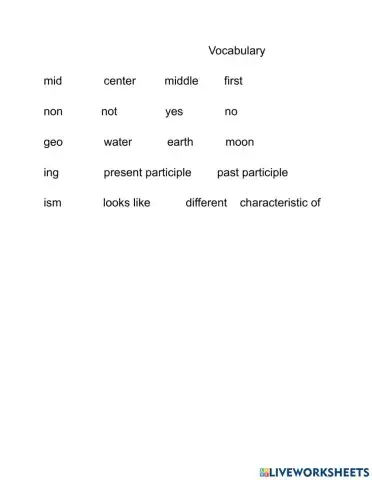 Vocabulary from 3-30-30