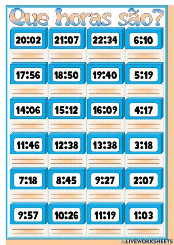 Que horas são?