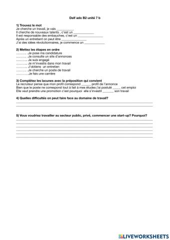 Delf ado B2 unité 7b