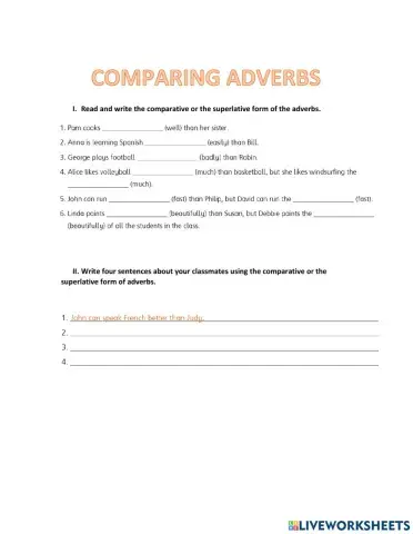 Comparing adverbs