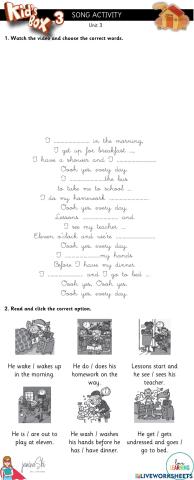 Song Activity - Kid's Box 3 Unit 3