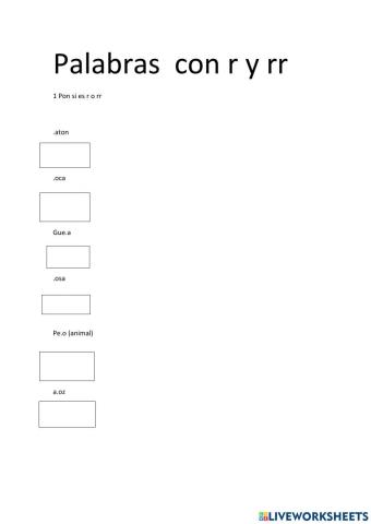 Palabras con r y rr