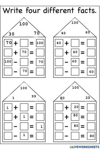Family Facts- number sentences
