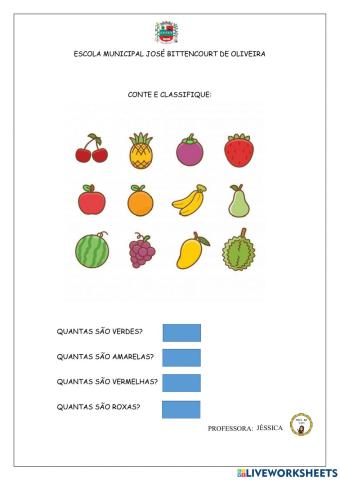 Frutas e quantidades
