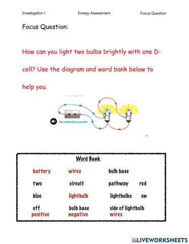 Lighting one lightbulb with a D Cell Battery