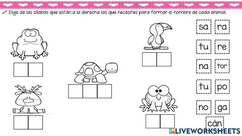 Formar palabras con silabas