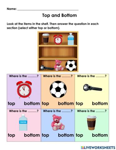 Maths Concept: Top and Bottom