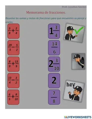 Memorama de fracciones