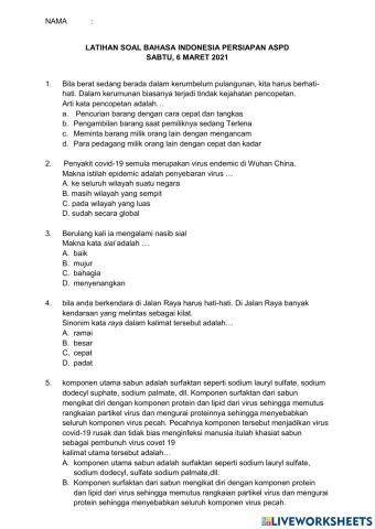 Latihan soal bahasa indonesia aspd