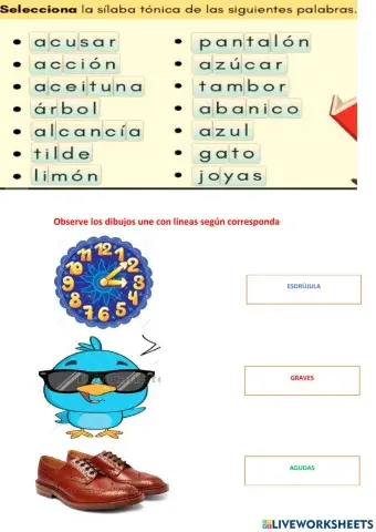 Agudas , graves y esdrújulas