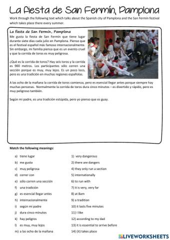 San Fermín reading