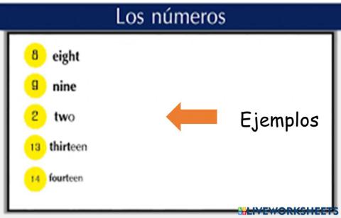 ESCRIBE LOS NÚMEROS EN ESPAÑOL
