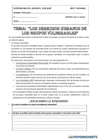 Poblaciones Vulnerables