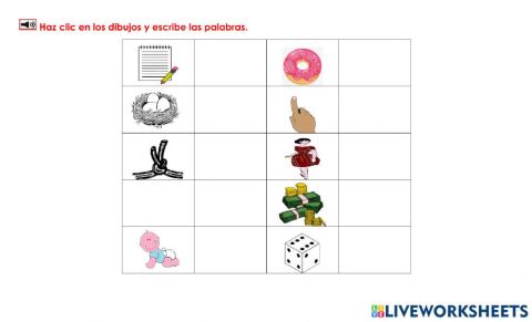 Ver dibujos y escribir palabras 5