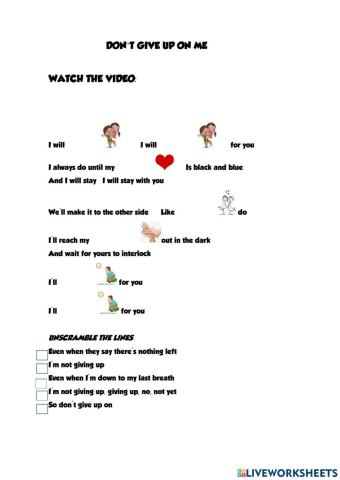 Song: Don't give up on me