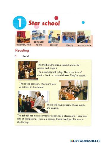 Reading and writing - Star school