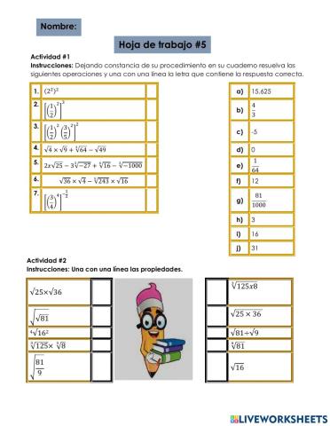Potencia y radicación