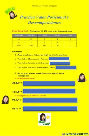 Guía Valor posicional y Descomposición