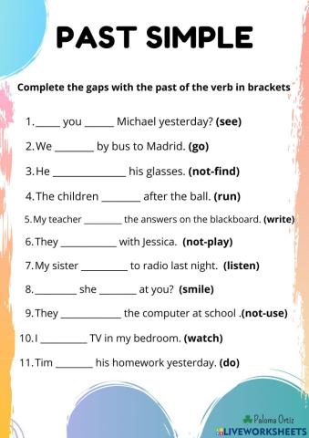 Past Simple: questions, negative and affirmative sentences