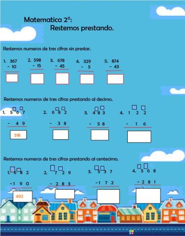 Restemos numero de 3 cifras prestando y sin prestar