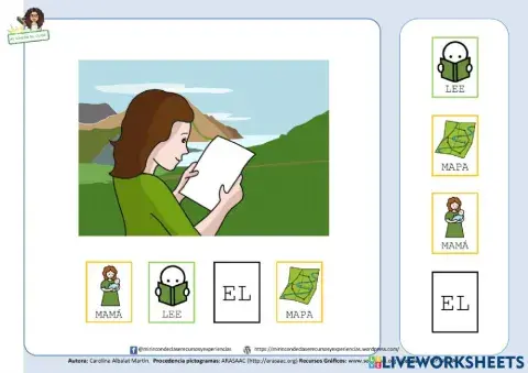Frase: mamá lee el mapa