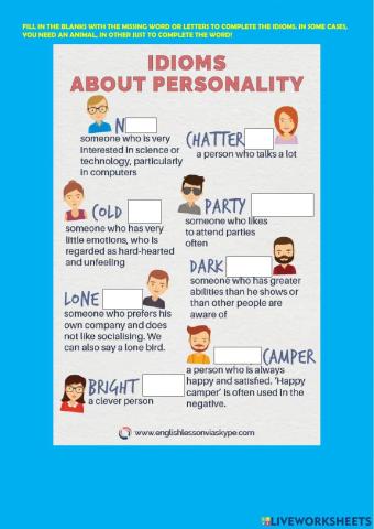 Personality idioms