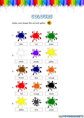 Listening Comprehension - Colours