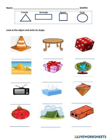 Writing activity- Shapes