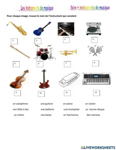 Les instruments de musique