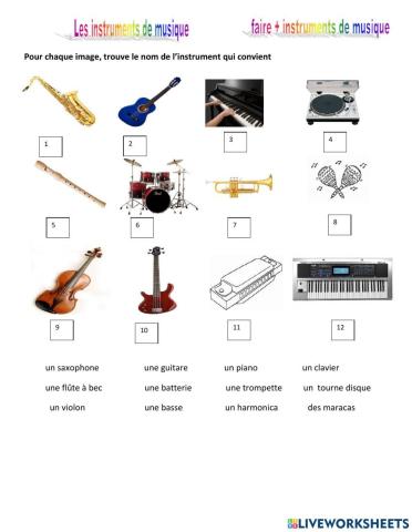 Les instruments de musique