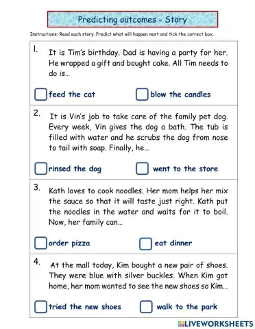 Predicting Outcomes-Story