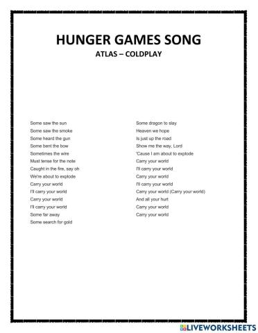 Hunger Games - Atlas by Coldplay