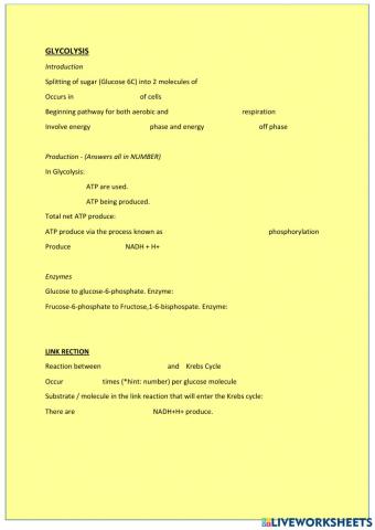 Glycolisis and Link Reaction