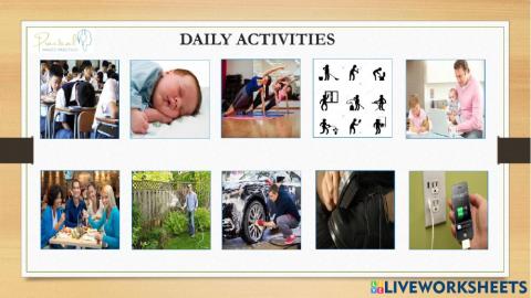 Vocabulary test - daily actitivies - 4